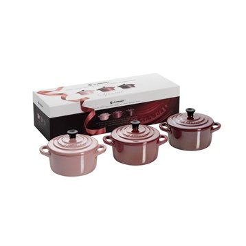 Faitouts, cocottes et marmites : Set 3 mini-cocottes Pearl Rose